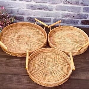 1pic Woven Rattan Trays